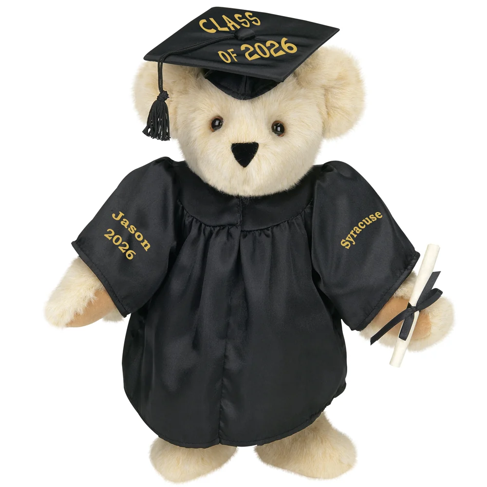 15 In. Class of 2026 Graduation Bear in Black Gown - Image 5