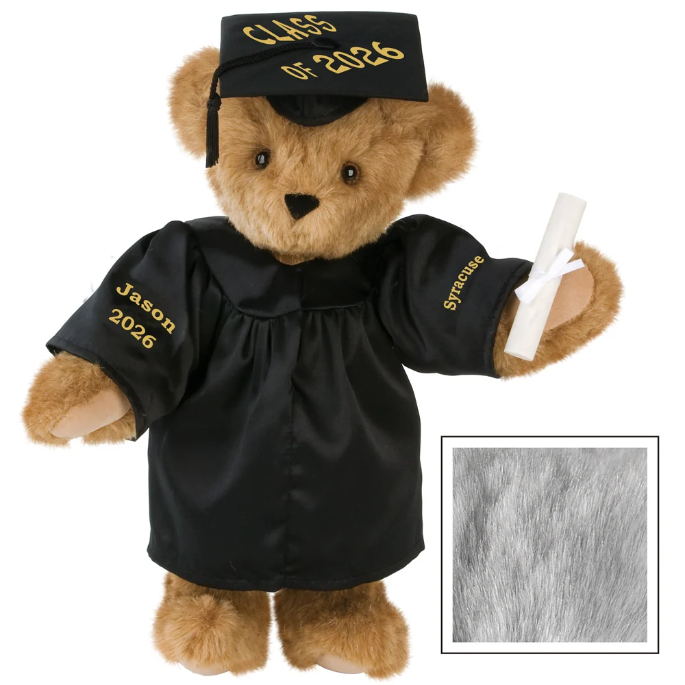 15 In. Class of 2026 Graduation Bear in Black Gown - Image 8