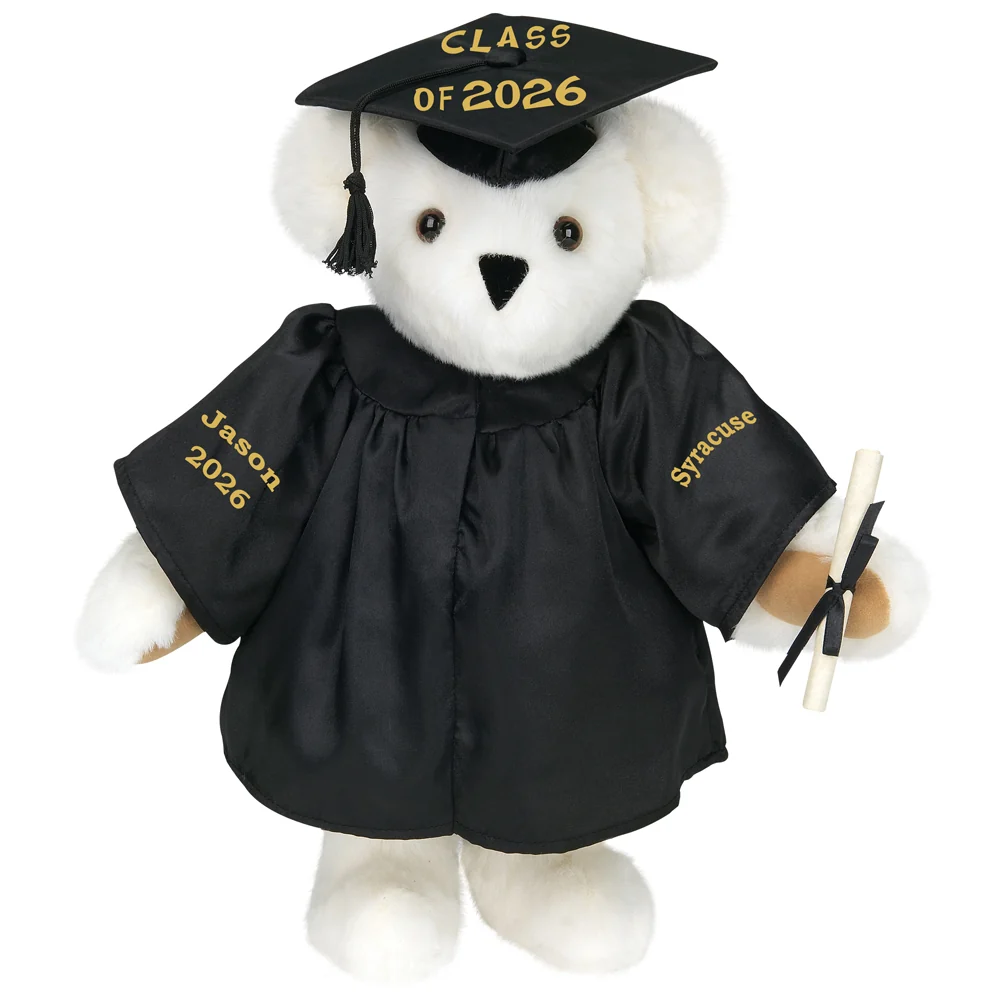 15 In. Class of 2026 Graduation Bear in Black Gown - Image 6