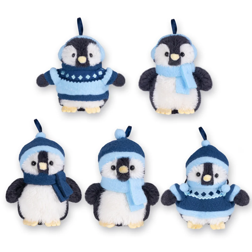 4 In. Arctic Holiday Ornament Set of 5 Penguins - Image 2