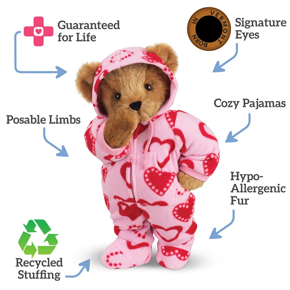 15 In. Hoodie-Footie Sweetheart Bear - Image 3