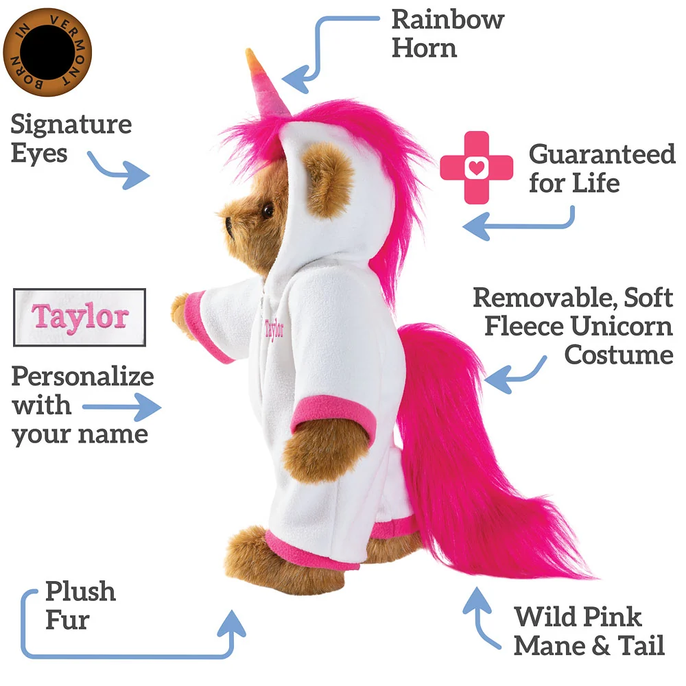 15 In. Unicorn Hoodie Bear - Image 3