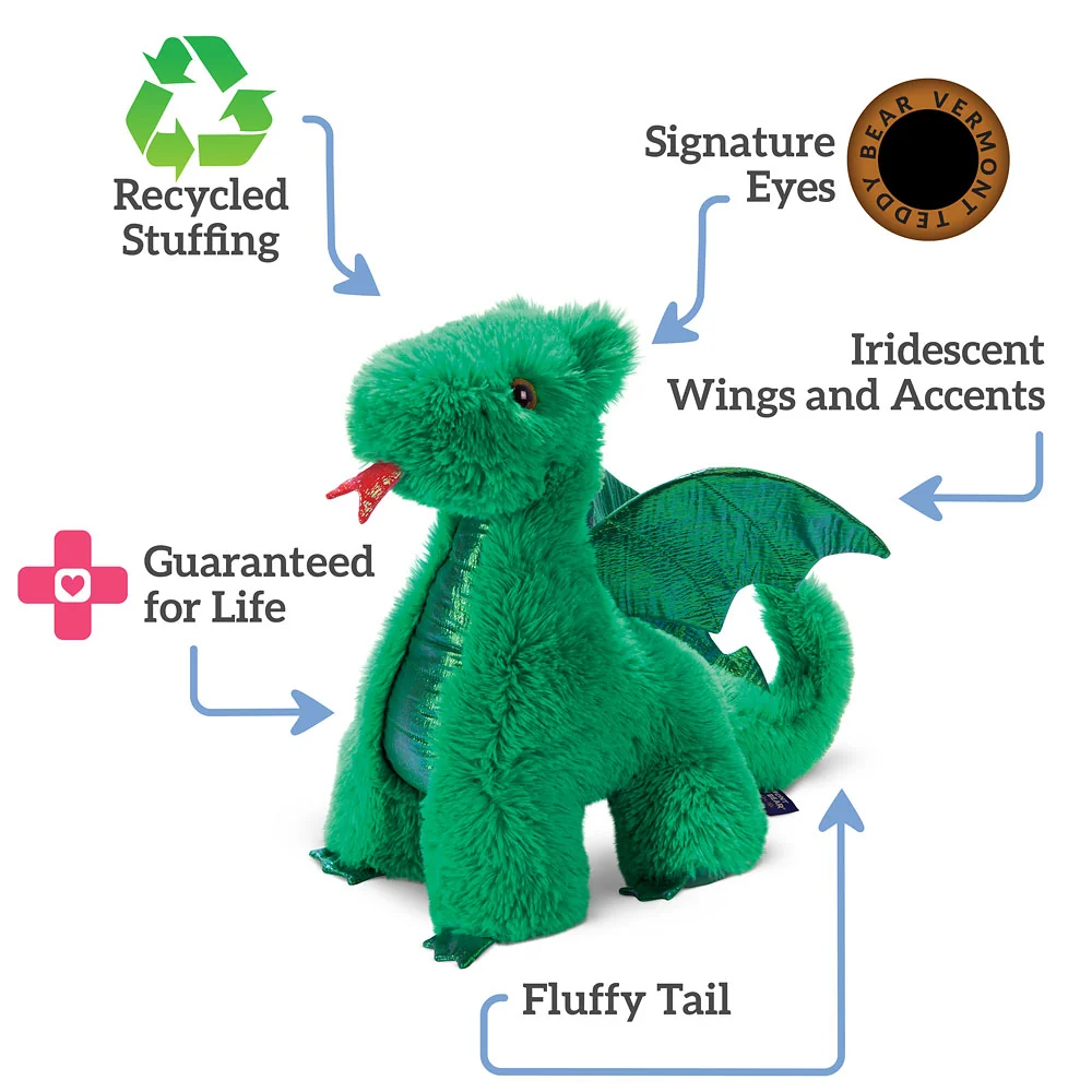 18 In. Oh So Soft Green Dragon - Image 3
