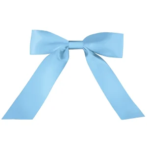 Light Blue Satin Bow with Tails. 13 to 20 In.