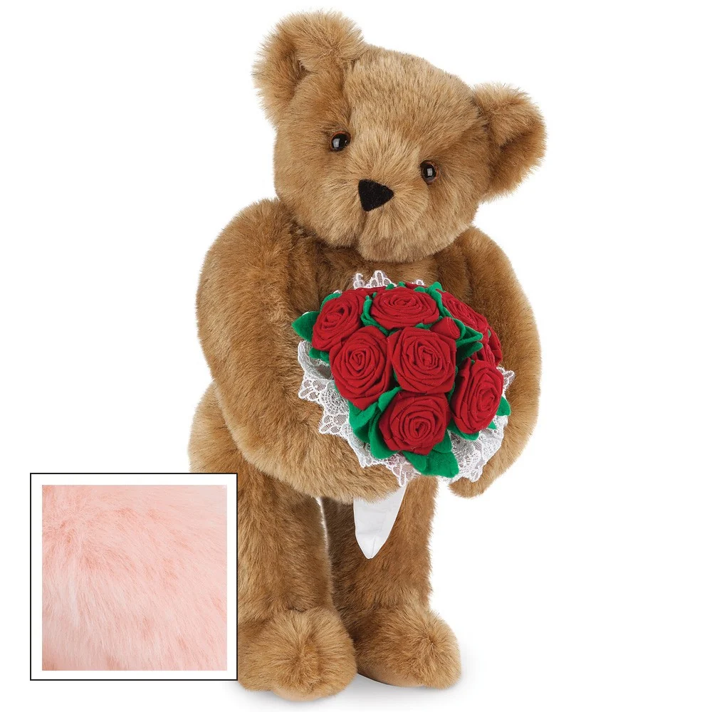 15 In. Red Rose Bouquet Teddy Bear - Image 8