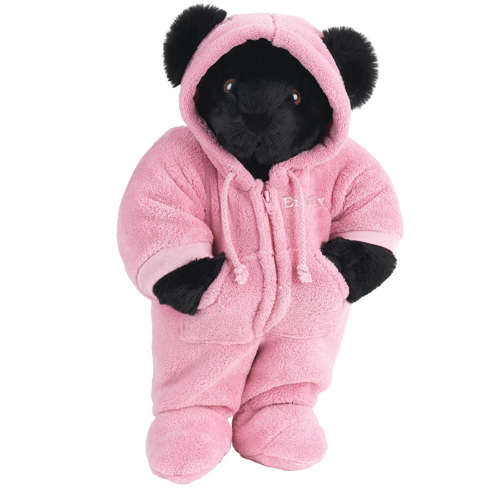15 In. Hoodie Footie Bear. Pink - Image 5
